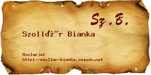 Szollár Bianka névjegykártya