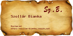 Szollár Bianka névjegykártya